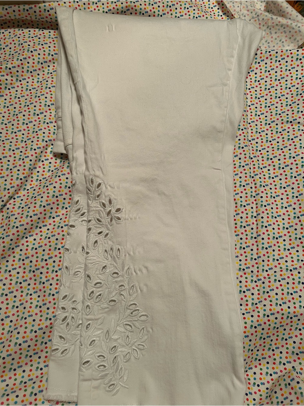 Philosophy White Jeans With Cutouts on legs